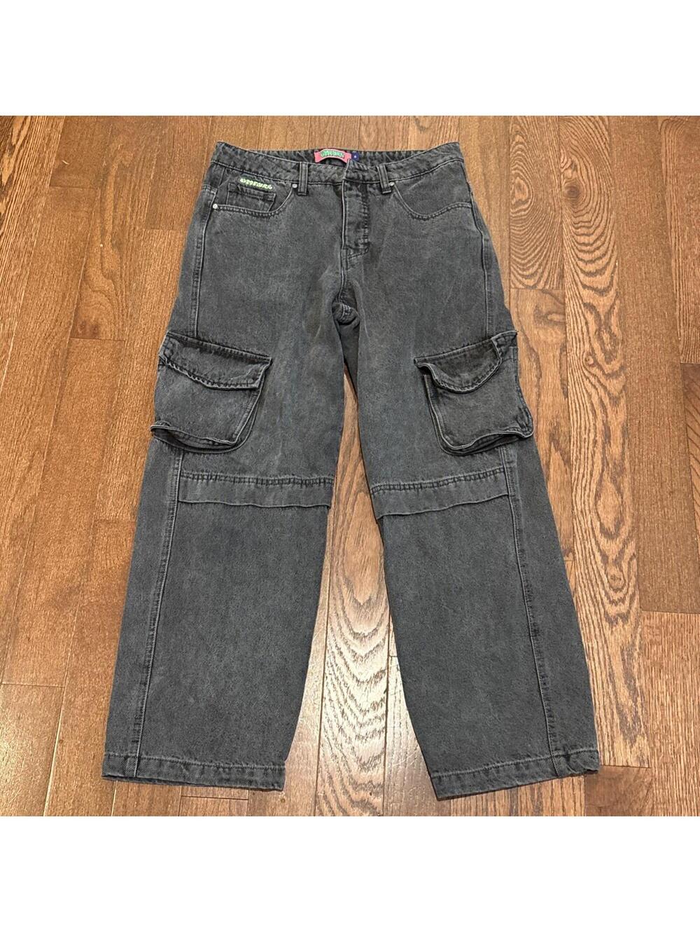Empyre Tori Shindig Zip Off Cargo Black Wash Skate Jeans Y2K Size 8 Woman’s